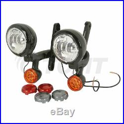 4.5 Auxiliary Fog Light Bracket With Turn Signal For Harley Electra Street Glide