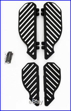 4 Black Billet Harley Road Glide Street Floorboards Foot Pegs