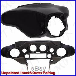 ABS Batwing Inner+Outer Fairing For 1996-2013 Harley Street Electra Glide Unpain