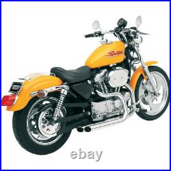 Bassani Chrome Pro Street Slash Cut Exhaust Harley XL with Forward Controls 86-03