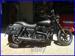 Black Motorcycle Saddlebags Throwover Harley Davidson Dyna Street 500 PREORDER