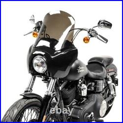 Carena MG5 per Harley Dyna Low Rider, Street Bob nero-fume chiaro