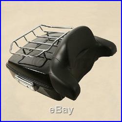 Chopped Tour Pak Pack Trunk Backrest +Two Up Rack For Harley Street Glide 14-18