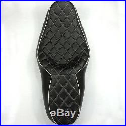 Driver Passenger 2-up Diamond Stitch Seat For 07-15 Harley Road King Street Glid
