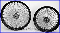Fat Spoke Wheels 21 & 16 Black Front/rear Harley Electra Glide Road King Street