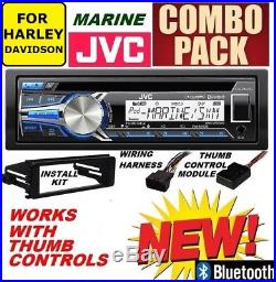 For 98-13 Harley Marine Jvc R97mbs CD Bluetooth Usb Stereo Pkg Opt Siriusxm