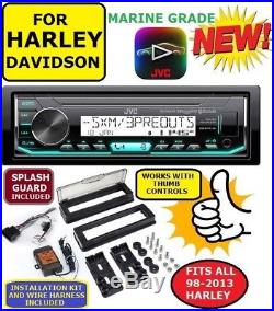 For 98-13 Harley Marine Jvc X35mbs Am/fm Bluetooth Usb Stereo Pkg Opt Siriusxm