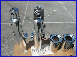 HARLEY DAVIDSON STREET GLIDE TOURING POLISHED FORK LEGS SLIDERS WithCOVERS 14-2018