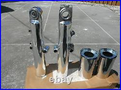 HARLEY DAVIDSON STREET GLIDE TOURING POLISHED FORK LEGS SLIDERS WithCOVERS 14-2018
