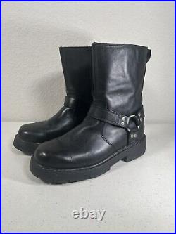 Harley Davidson Side Street Black Leather Side Zip Moto Boots #91080 Men's 7.5