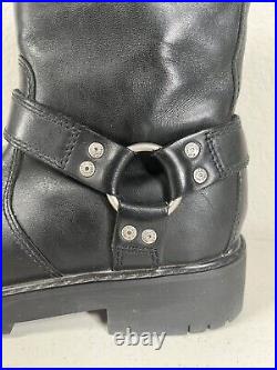 Harley Davidson Side Street Black Leather Side Zip Moto Boots #91080 Men's 7.5