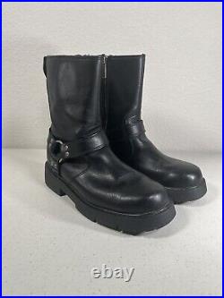 Harley Davidson Side Street Black Leather Side Zip Moto Boots #91080 Men's 7.5