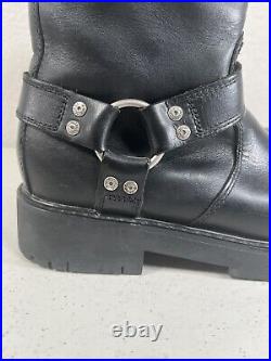 Harley Davidson Side Street Black Leather Side Zip Moto Boots #91080 Men's 7.5