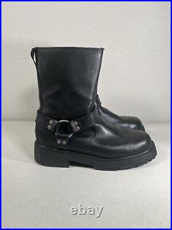 Harley Davidson Side Street Black Leather Side Zip Moto Boots #91080 Men's 7.5