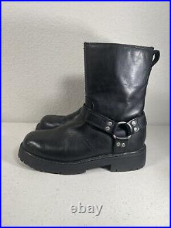 Harley Davidson Side Street Black Leather Side Zip Moto Boots #91080 Men's 7.5