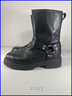 Harley Davidson Side Street Black Leather Side Zip Moto Boots #91080 Men's 7.5