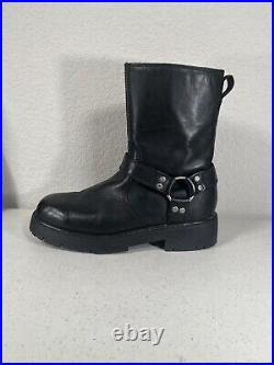 Harley Davidson Side Street Black Leather Side Zip Moto Boots #91080 Men's 7.5