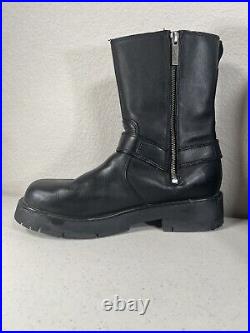 Harley Davidson Side Street Black Leather Side Zip Moto Boots #91080 Men's 7.5