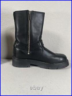 Harley Davidson Side Street Black Leather Side Zip Moto Boots #91080 Men's 7.5