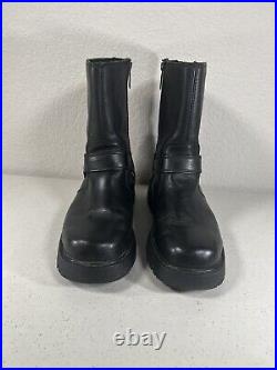 Harley Davidson Side Street Black Leather Side Zip Moto Boots #91080 Men's 7.5