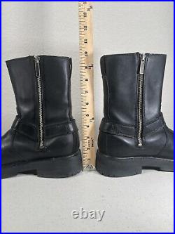 Harley Davidson Side Street Black Leather Side Zip Moto Boots #91080 Men's 7.5