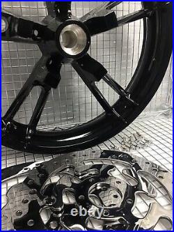 Harley Enforcer Wheels Glass Black 2014 -19 Flhr Fltr Street Glide (outright)