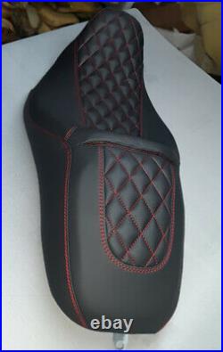 Harley-davidson 2008-2020 Street/road Glide Seat Cover Red Stitching With Logo