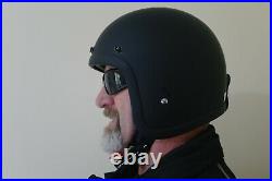 Low Fitting Motorcycle Helmet Mat Black Chopper Harleys Bobbers Smallest Helmet