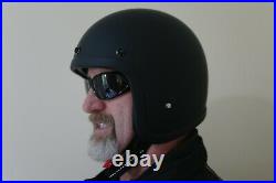 Low Fitting Motorcycle Helmet Mat Black Chopper Harleys Bobbers Smallest Helmet