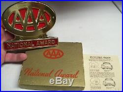 Original nos 1950s AAA auto club emblem badge Gold vintage scta GM Ford Chevy