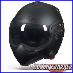 ROOF Boxer V8 Full Black Solid Matt Harley Davidson Custom Street Helmet New