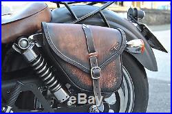 Saddle Bag For Harley Davidson Dyna Street Bob Fat Bob Italian Quality Leather