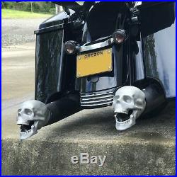 Set Of 2 Skull Exhaust Muffer Tips fit harley hot rods street rods motorcycle V8