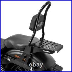 Sissy Bar CSM con Portapacchi per Harley Dyna Street Bob 09-17, Low Rider S nero