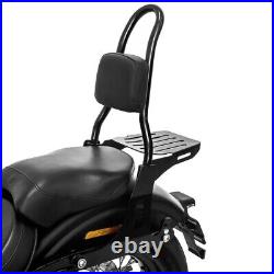 Sissy Bar CSM con Portapacchi per Harley Dyna Street Bob 09-17, Low Rider S nero