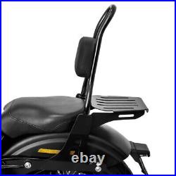 Sissy Bar CSM con Portapacchi per Harley Dyna Street Bob 09-17, Low Rider S nero