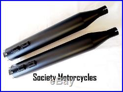 Street Glide Low Harley Davidson Revolver Slip-On Mufflers Exhaust Pipes Black