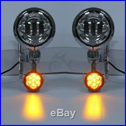 Turn Signal LED Spot Fog Light Bracket Fit For Harley Street Electra Glide 14-19