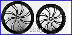 Twisted Vortex Front/rear 21 & 16 Black Wheel Set Harley Electra Glide Street